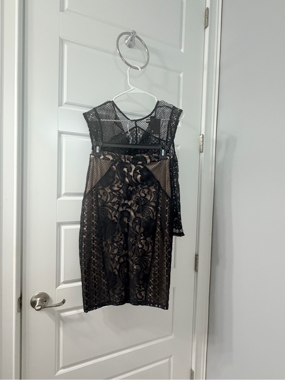 Target Black Lace Midi Dress with Nude Lining